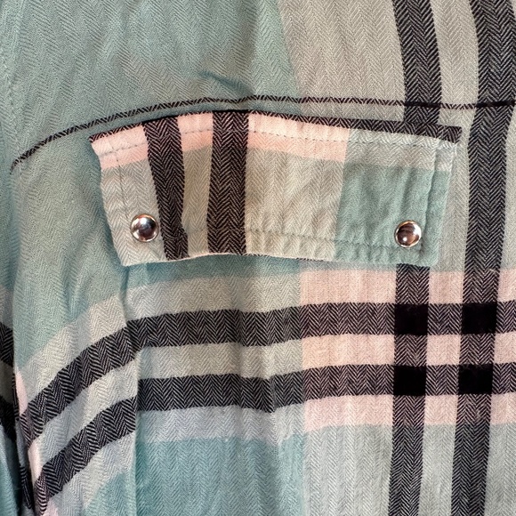 Blue Plaid Quarter Zip Top - Picture 6 of 11